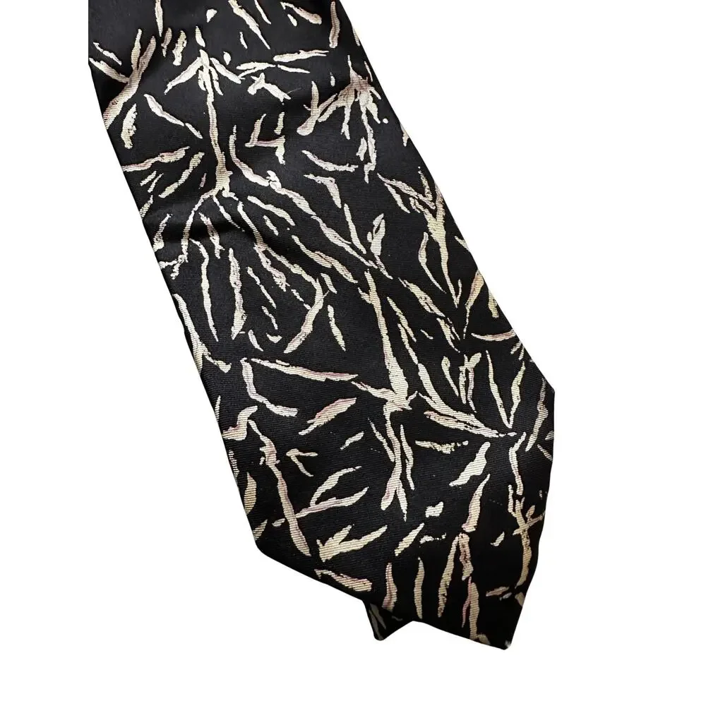 Vintage Black Bamboo Silk Necktie